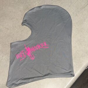 Gray Balaclava with Pink Logo